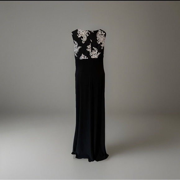 Alex Evenings 2 Pc Gown Gathered Embroidered Sheer Jacket Sleeveless Dress Sz 10 - Picture 6 of 13